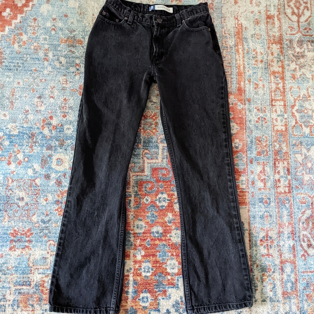 Sonoma Boot Cut Jeans Vintage Look Denim Faded Black Women's 5 Short Inseam 29in